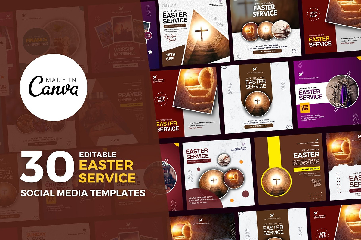 Church Easter Service Flyer Bundle, a Social Media Template by MK Creatives (Photo 2 of 3)
