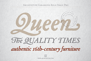 Archive Garamond Bold Italic Pro