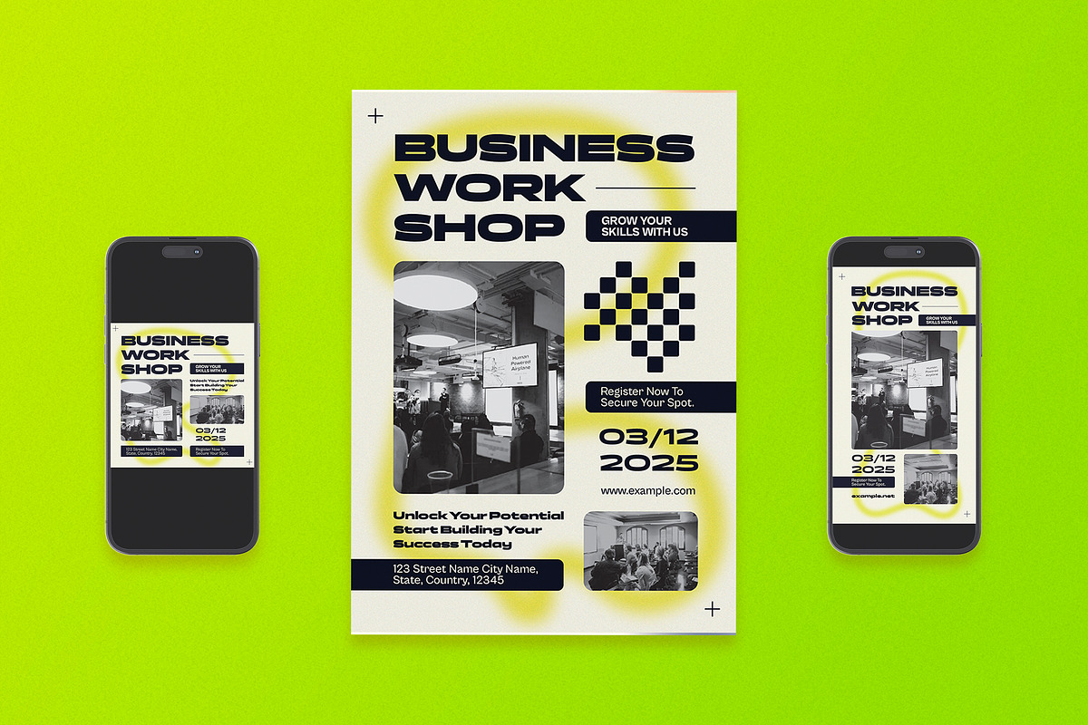 Utilitarian Business Workshop Flyer, a Flyer Template by Aiyari Graphic (Photo 1 of 3)