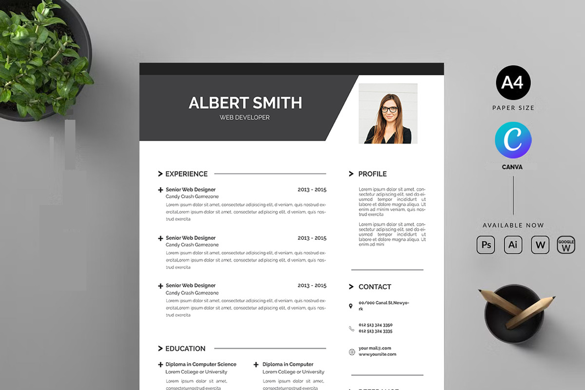 Professional Resume CV Template, a Resume Template by Blackcloud_Creations (Photo 4 of 5)