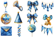Blue and Gold Party Decorations, an Illustration by Designworld (Thumbnail 4 of 5)