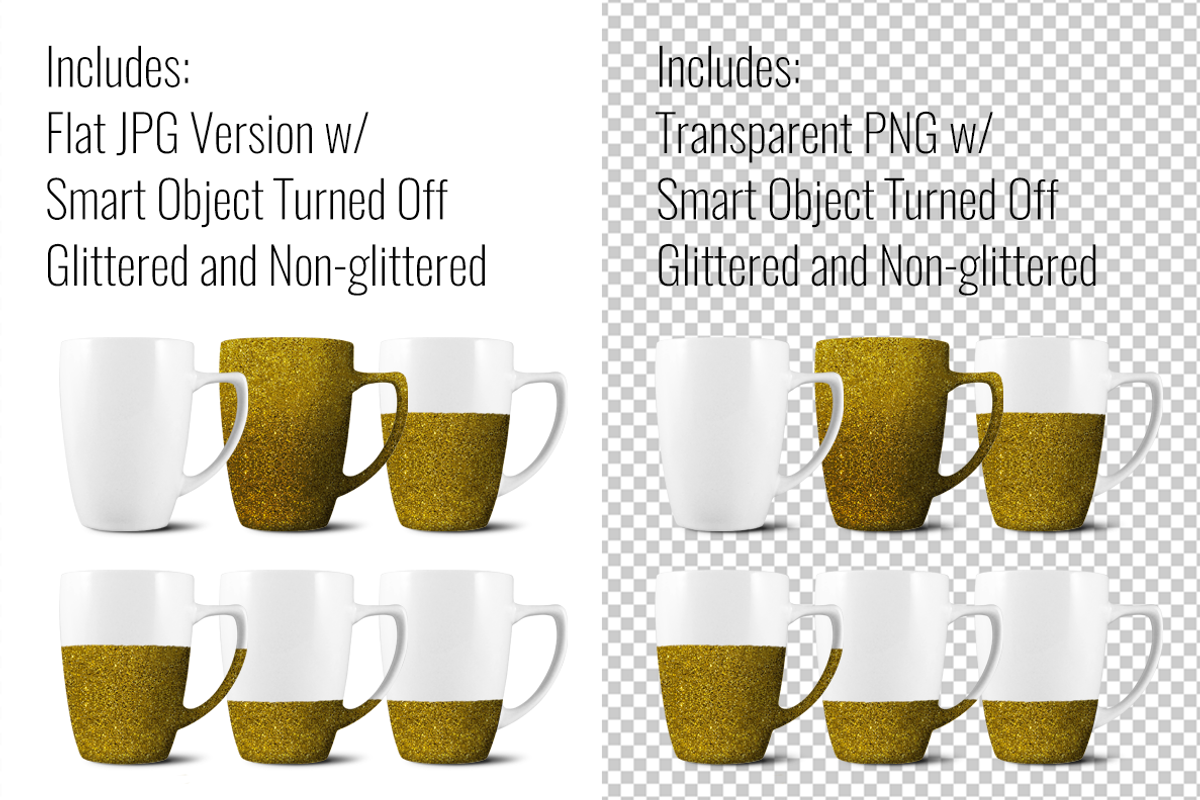 12oz Glitter White Stoneware Mug, a Product Mockup by SarahDesign (Photo 3 of 5)