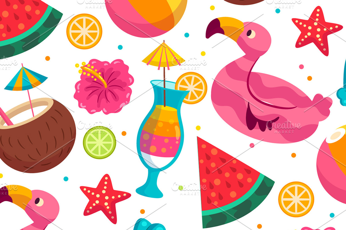 Seamless Flat Summer Pattern Design, a Pattern Graphic by MISS CHATZ (Photo 3 of 3)