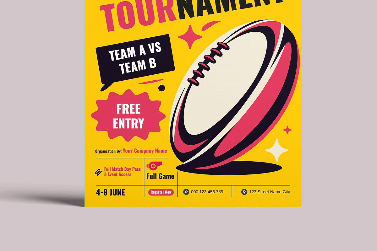 Rugby Tournament Poster, a Flyer Template by MightyDesign (Photo 5 of 8)