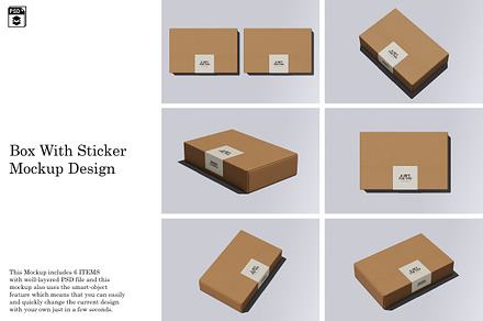 Box With Sticker Mockup, a Packaging Mockup by Riel Concept