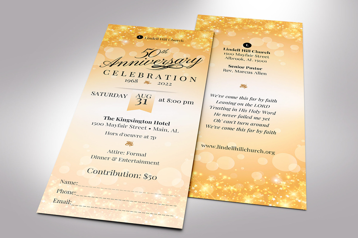 Church Anniversary Ticket Canva, a Card Template by Godserv Designs (Photo 5 of 10)