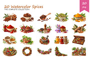 Watercolor Spices Clipart, a Food Illustration by BerryPieArt (Thumbnail 2 of 4)