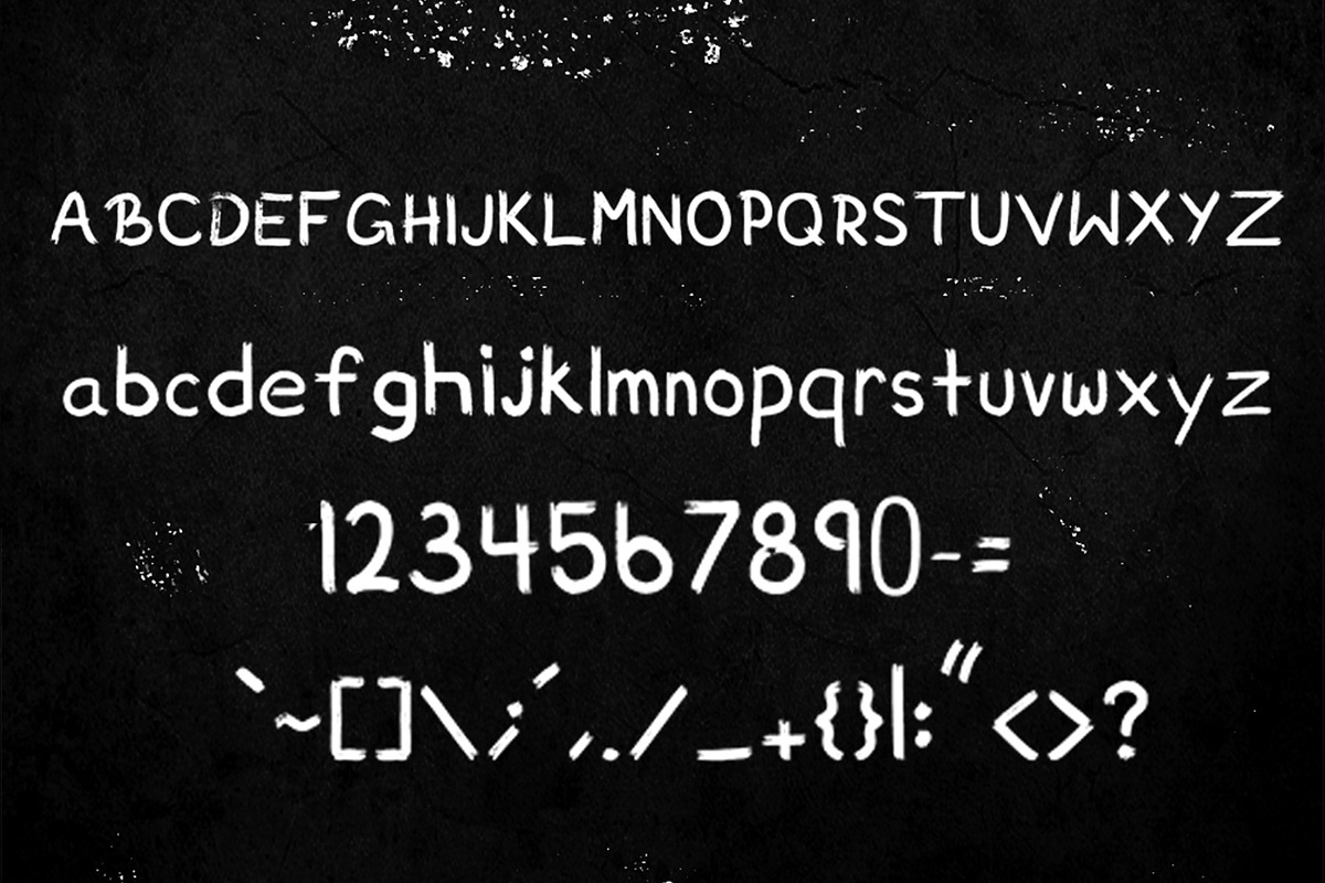Scratched Up Handwritten Brush Font preview 2
