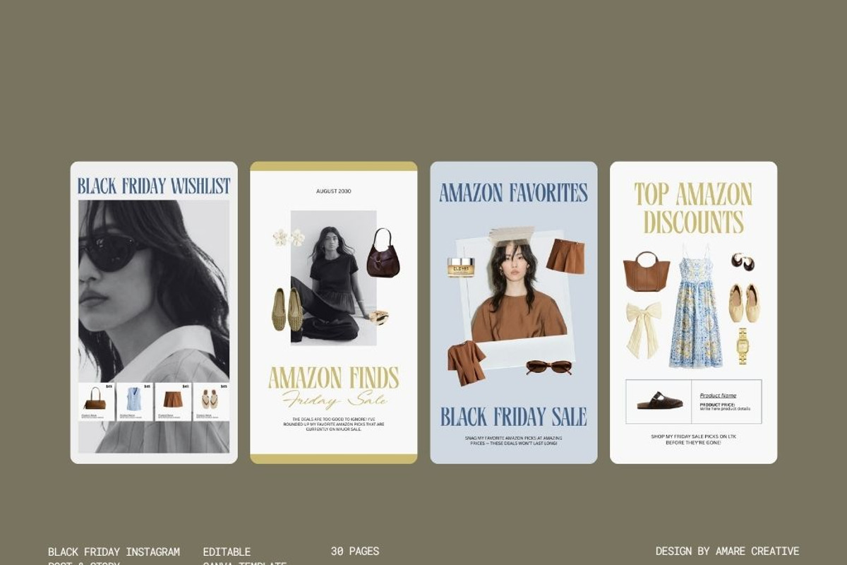 60 Amazon Black Friday LTK Instagram, a Social Media Template by Amaré Creative (Photo 12 of 12)