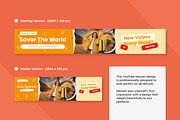 Youtube Channel Banner Food & Travel, a Social Media Template by productype1 (Thumbnail 2 of 3)