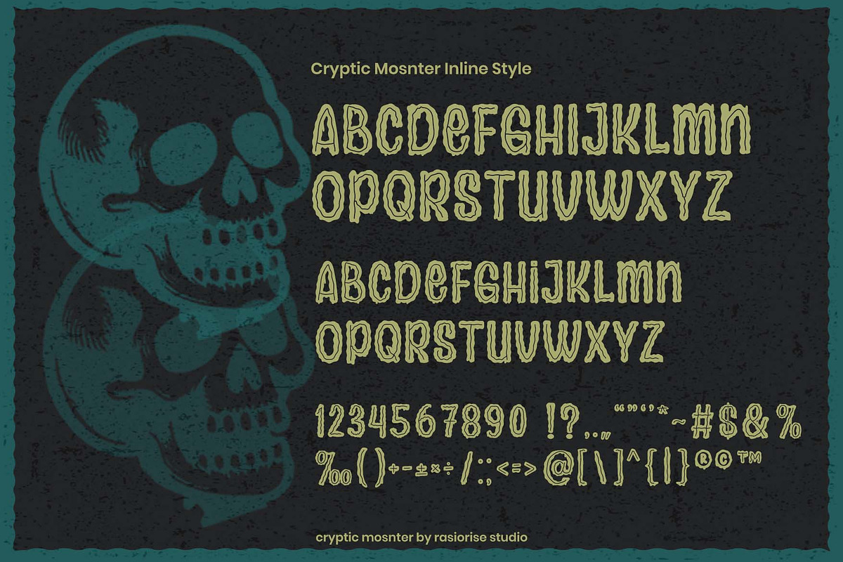 Cryptic Monster a Hallowen Font, a Blackletter Font by Rasiorise Studio (Photo 11 of 12)