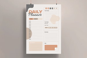 Daily Planner Template, a Stationery Template by MightyDesign