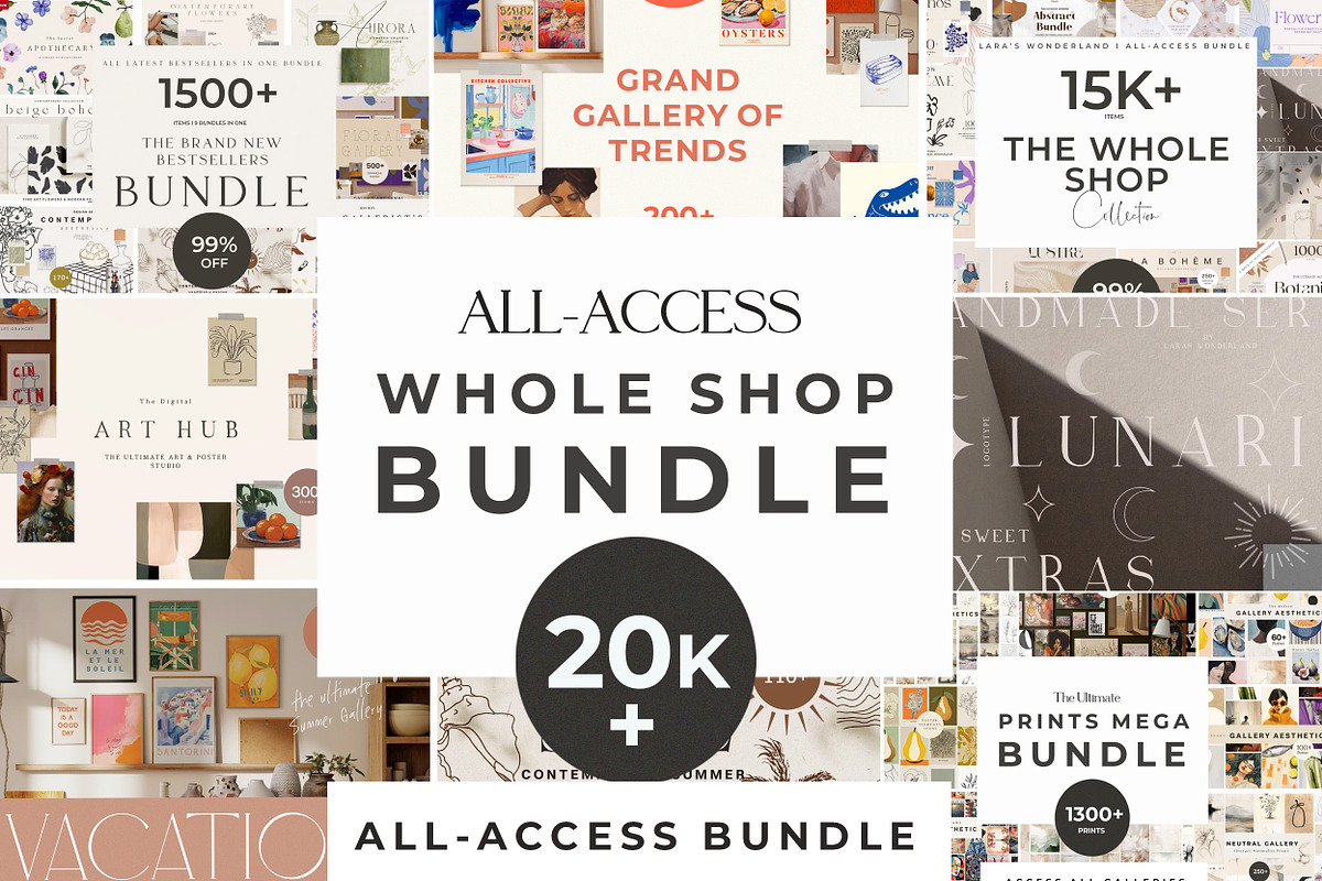 Font & Graphic Whole Shop Collection, a Decorative Illustration by Laras Wonderland (Photo 1 of 25)
