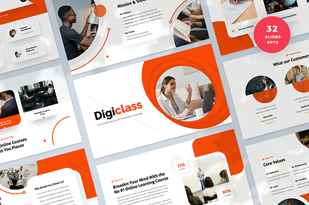Online Learning Course Template, a Presentation Template by Flat Icons