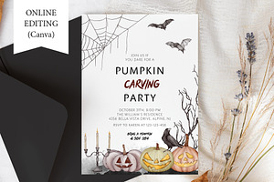 Halloween Pumpkin Carving Invitation