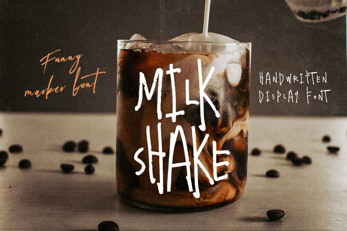 Milkshake - Crazy Handwritten Font, a Sans Serif Font by Cruzine (Photo 1 of 7)