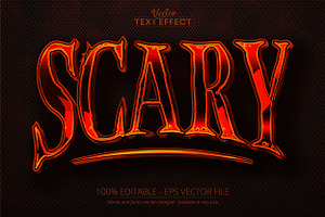 Scary Text Effect, Flame Editable