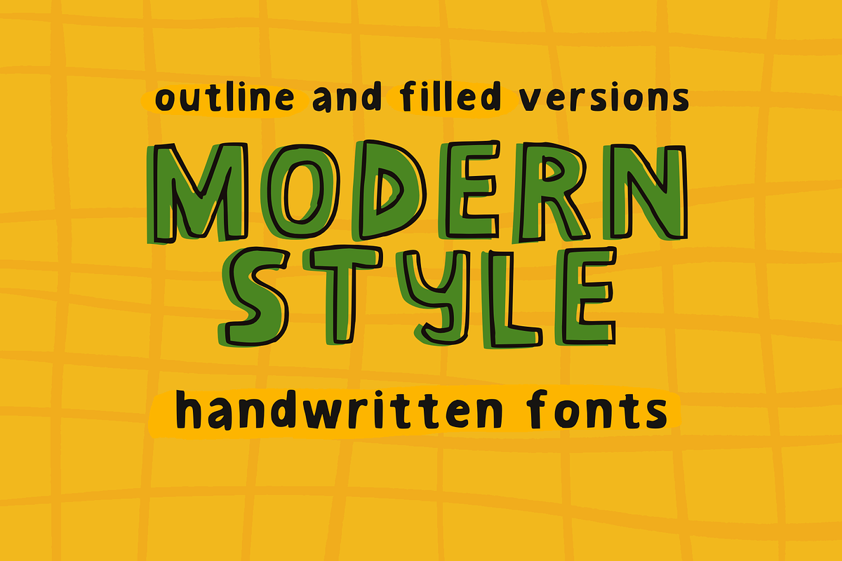 playful outline handdrawn font kit, a Handwritten Font by Ashiya Pixel (Photo 14 of 20)
