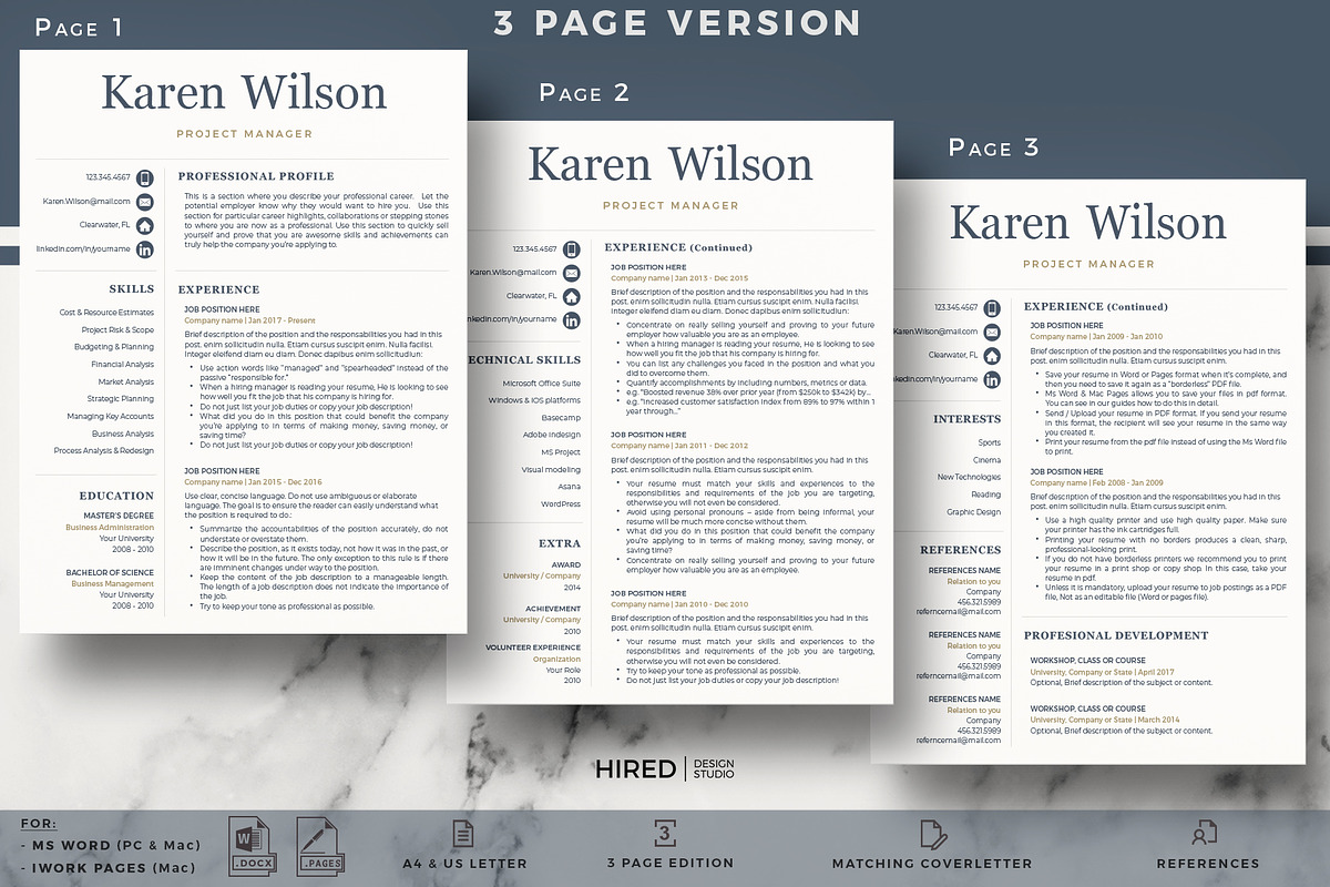 Sales Resume and Cover Letter, CV, a Resume Template by HIRED Design Studio (Photo 3 of 12)