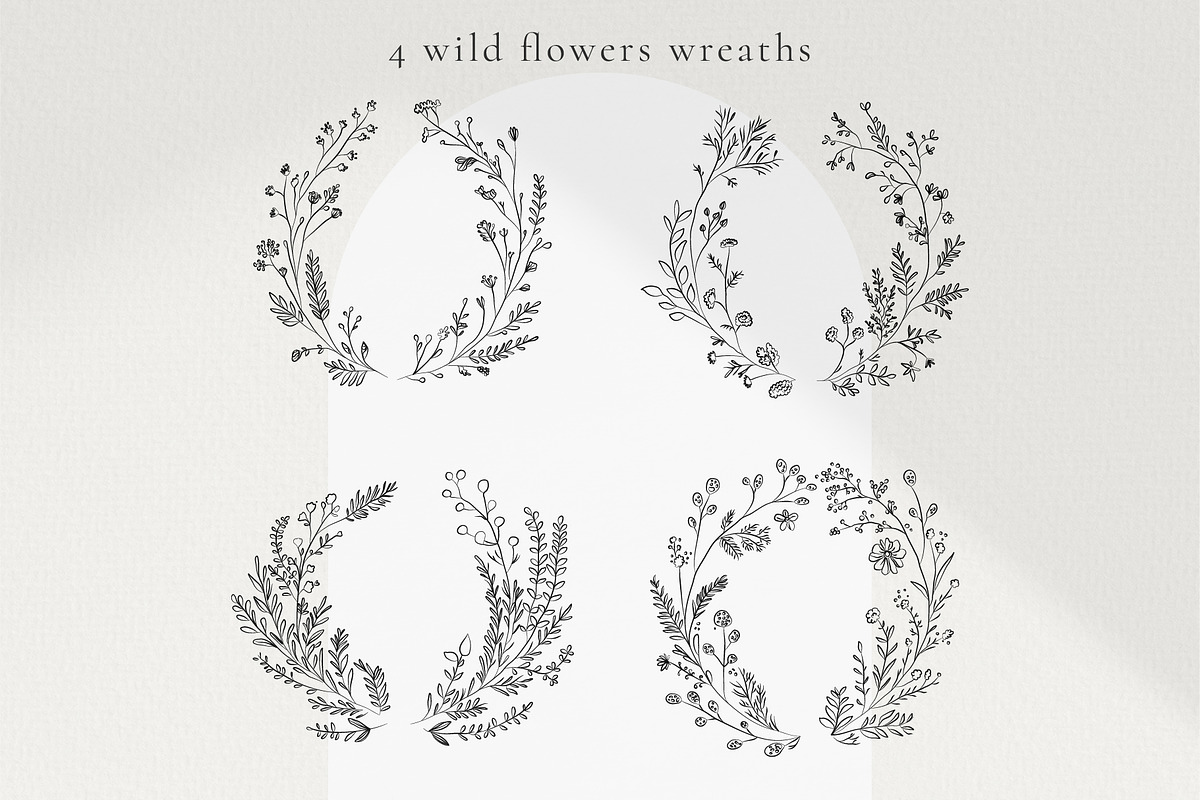 Line Art Wild Flowers Illustrations, a Decorative Illustration by La Petite Line Art (Photo 5 of 12)