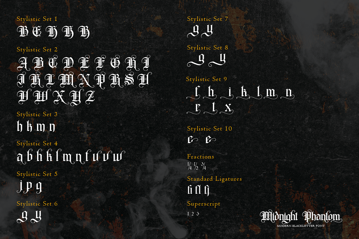Midnight Phantom - Blackletter Font, a Blackletter Font by Pixesia Studio (Photo 10 of 10)
