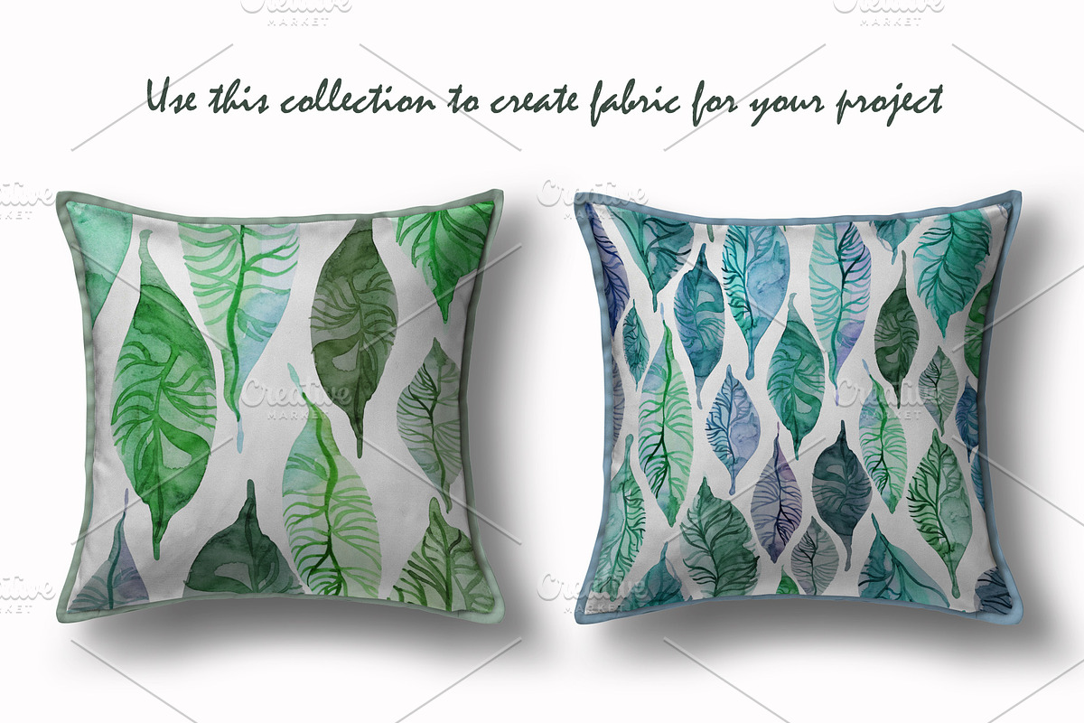 WATERCOLOR FOLIAGE|patterns & motifs, a Pattern Graphic by Retro Graphic Box (Photo 6 of 8)