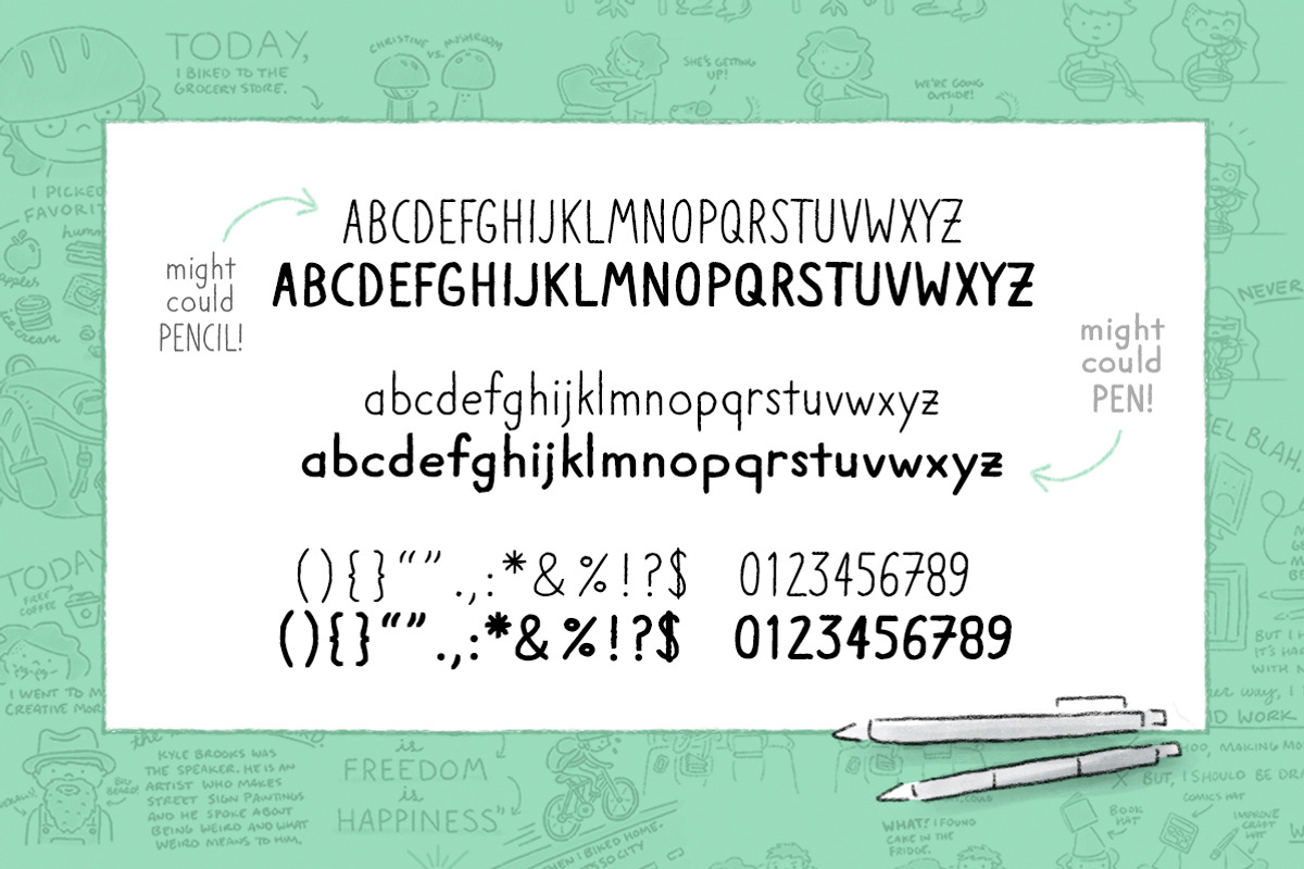 Might Could Pen + Pencil Font Duo, a Sans Serif Font by Might Could Studios (Photo 2 of 6)