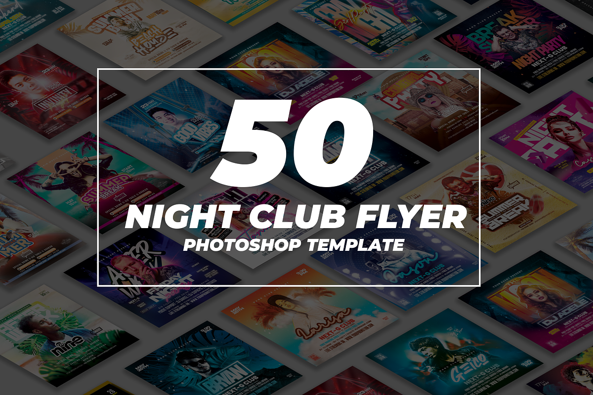 50 Night Club Party Flyer Bundle 8, a Flyer Template by NanoAgency (Photo 1 of 2)