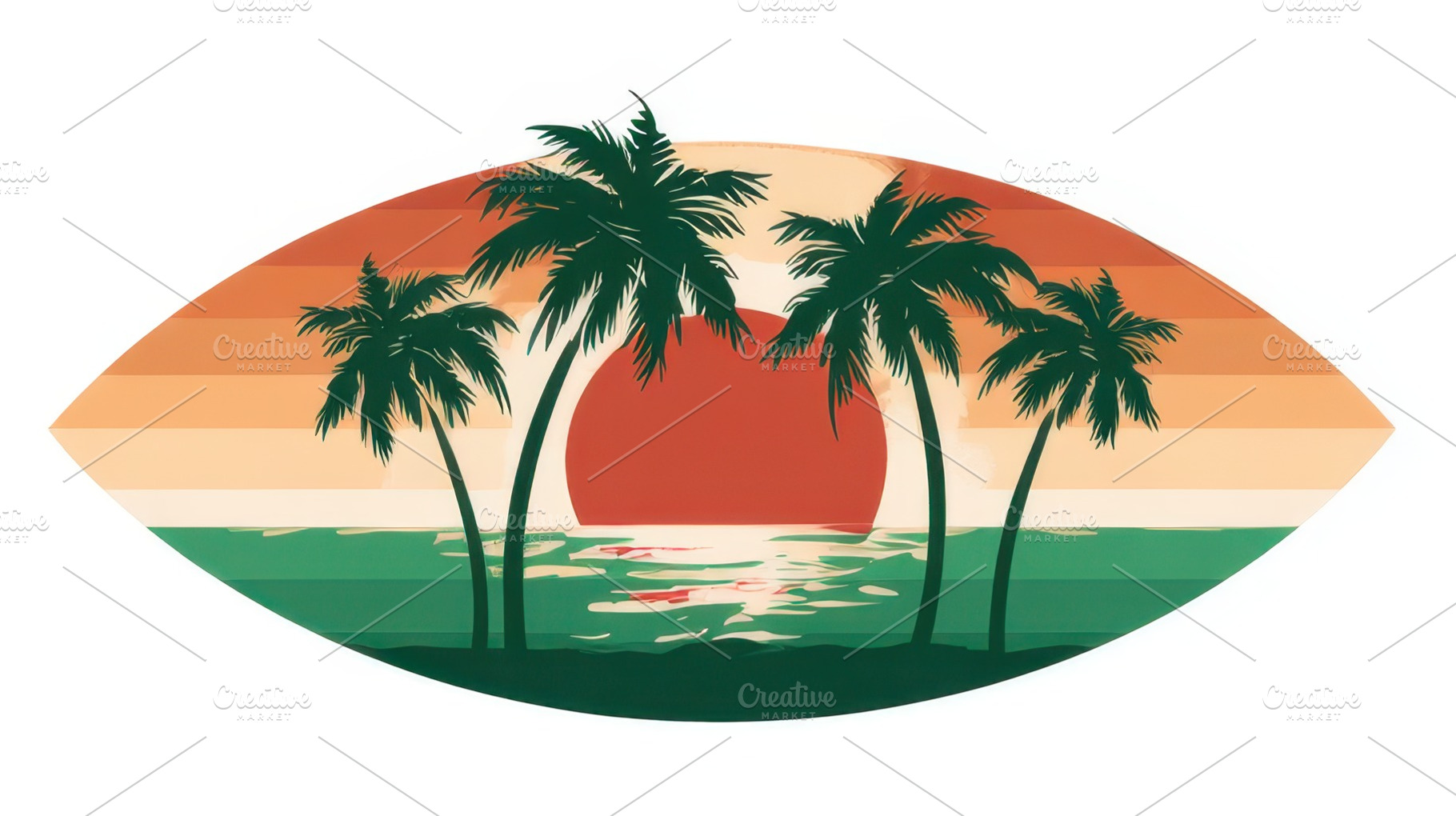 Sunset over ocean with palm trees, a Photo by Beautiful things