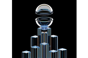 3d abstract glass square pillars, a Technology Illustration by Marozhkastudio