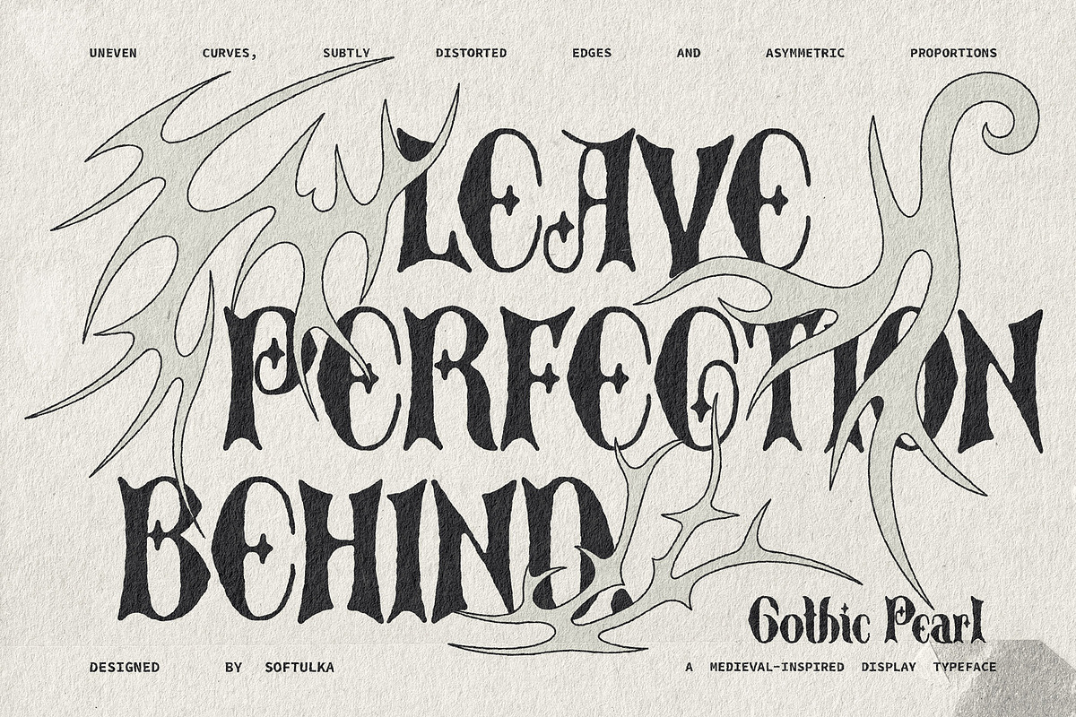 Gothic Pearl Typeface, a Blackletter Font by softulka (Photo 4 of 7)