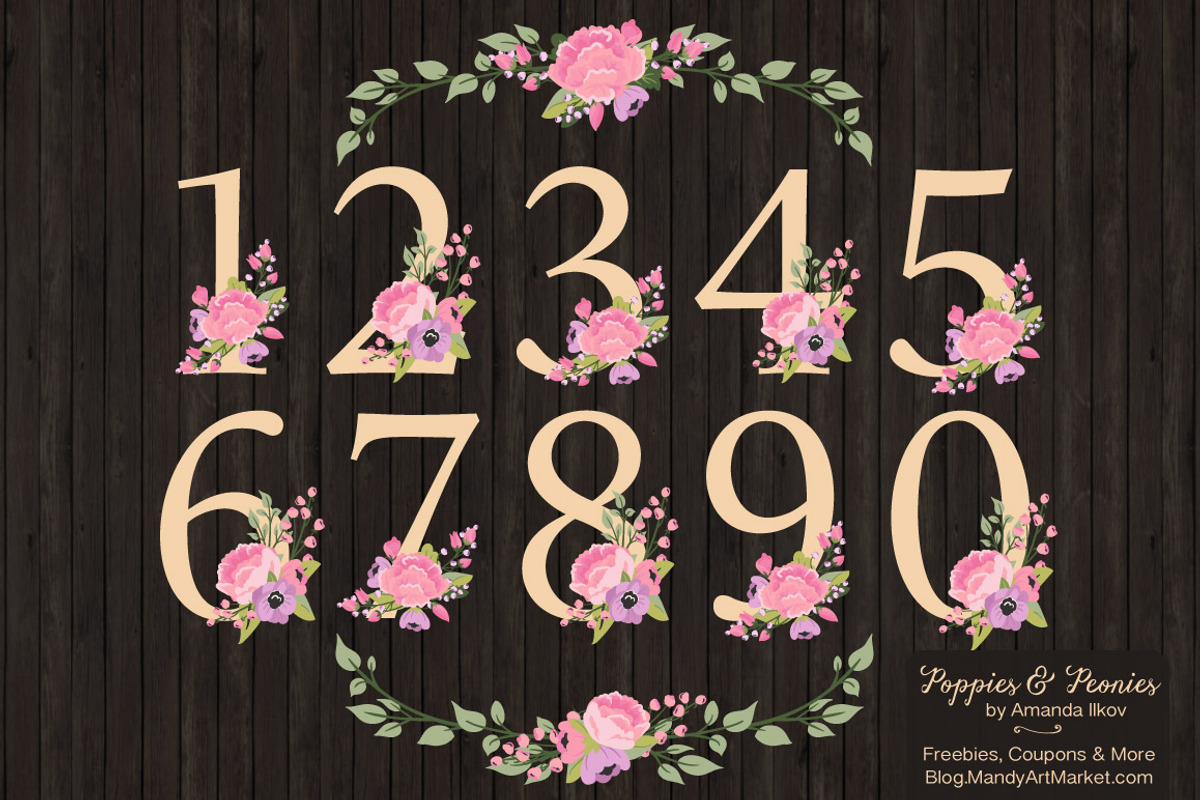 Garden Party Table Number Clipart, an Illustration by Amanda Ilkov (Photo 2 of 5)