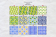 Watercolor Lemon Tiles 69 Assets, a Decorative Illustration by SunnJaneArt (Thumbnail 6 of 14)