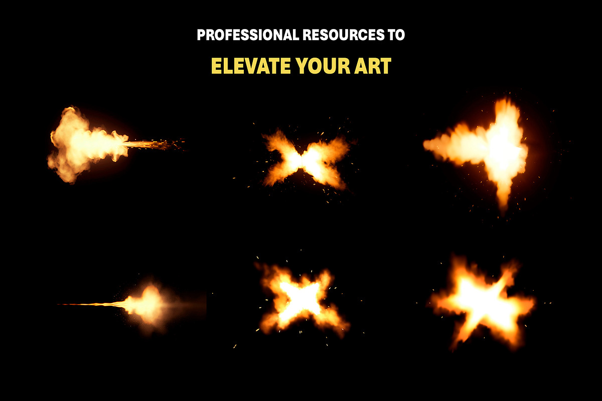 95+ Muzzle Flash Overlay Effects, an Object Graphic by Mikel Blazgad (Photo 4 of 10)