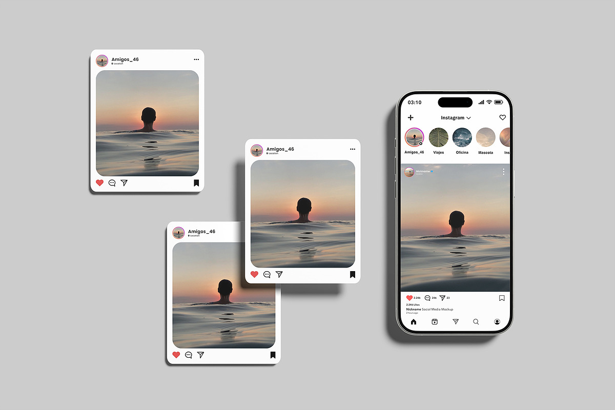 Social Media Instagram Mockup, an iPhone Mockup by Amigos__46 (Photo 7 of 9)