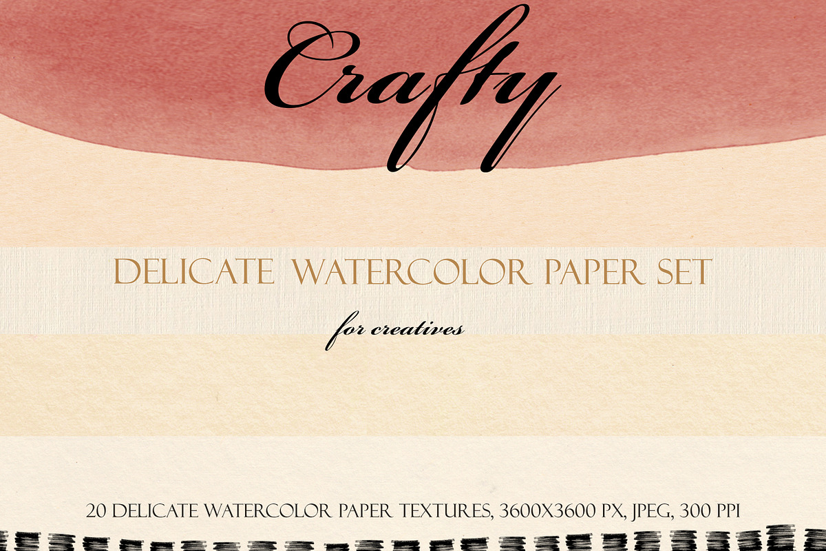 Crafty Delicate Watercolor Paper Set, a Texture Graphic by Liquid Amethyst Art (Photo 1 of 7)