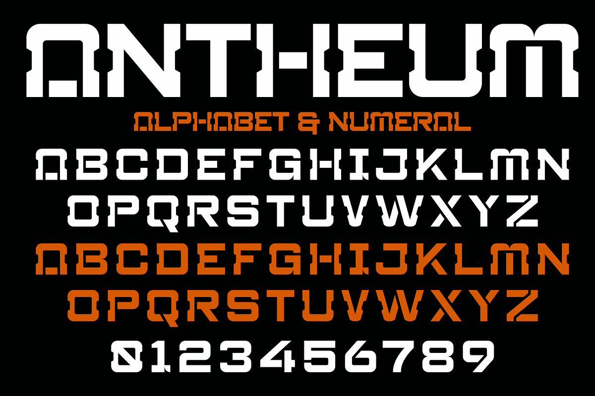 Antheum - A Modern Techno Font, a Sans Serif Font by Marvadesign (Photo 4 of 8)