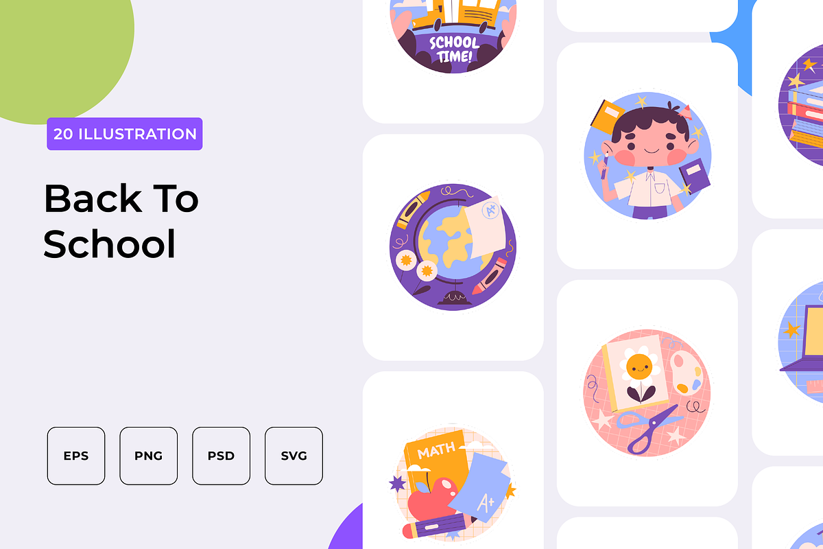 Back To School Illustration, an Outline Icon by Wencory (Photo 1 of 2)