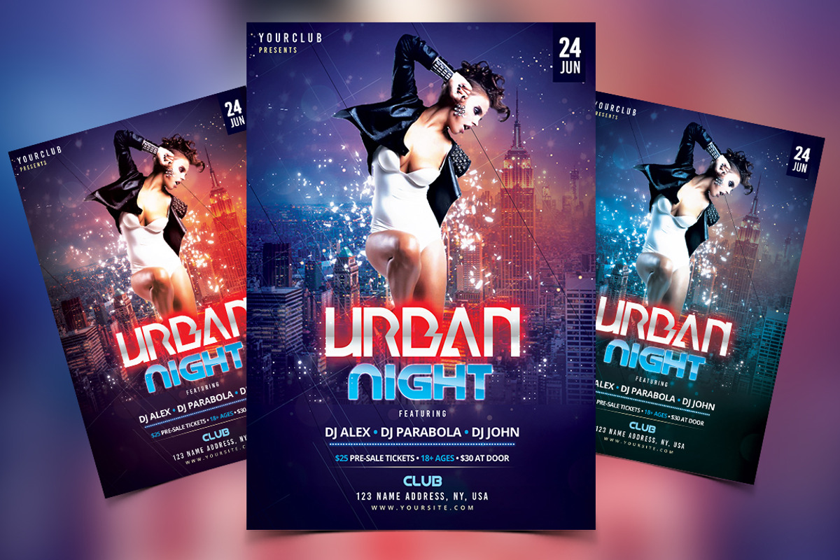 Urban Night - PSD Flyer Template, a Flyer Template by PixelsDesign (Photo 1 of 2)