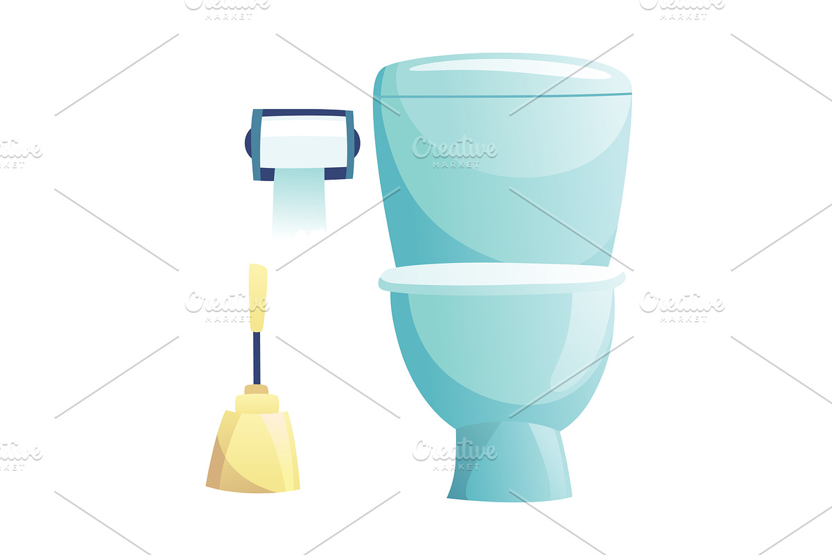 A bathroom toilet equipped with a, an Object Illustration by the8monkey
