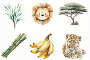 Watercolor Cute Baby Safari Animals, an Illustration by Designworld (Thumbnail 5 of 8)