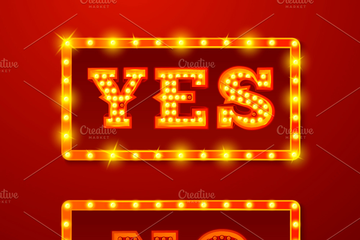 Vector Retro style light letters, a Decorative Illustration by Tashal (Photo 15 of 15)