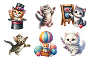 Watercolor Playful Kittens Clipart, an Illustration by Daily.Designs (Thumbnail 4 of 5)
