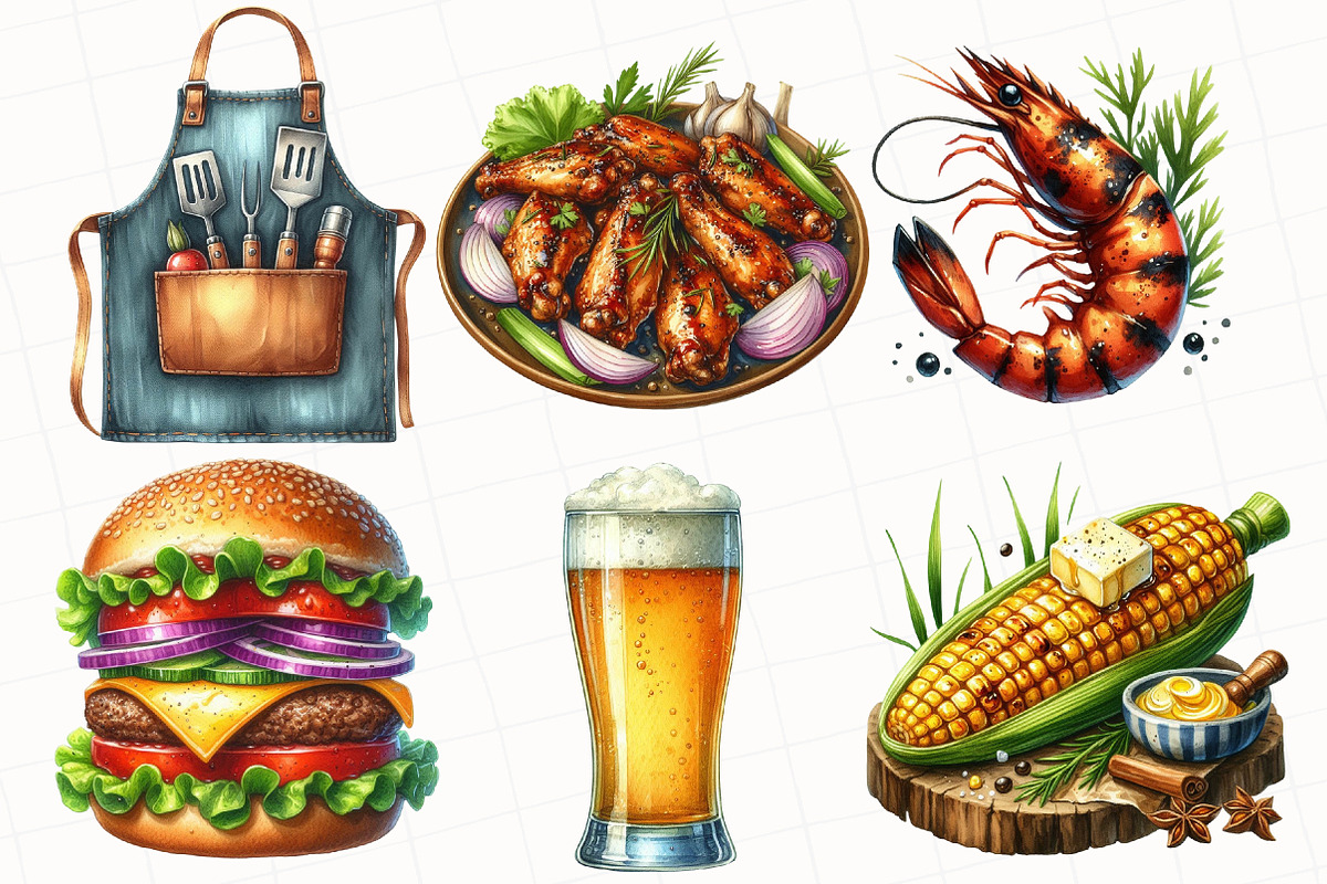 Summer BBQ Party Clipart, an Illustration by OK Design (Photo 4 of 5)