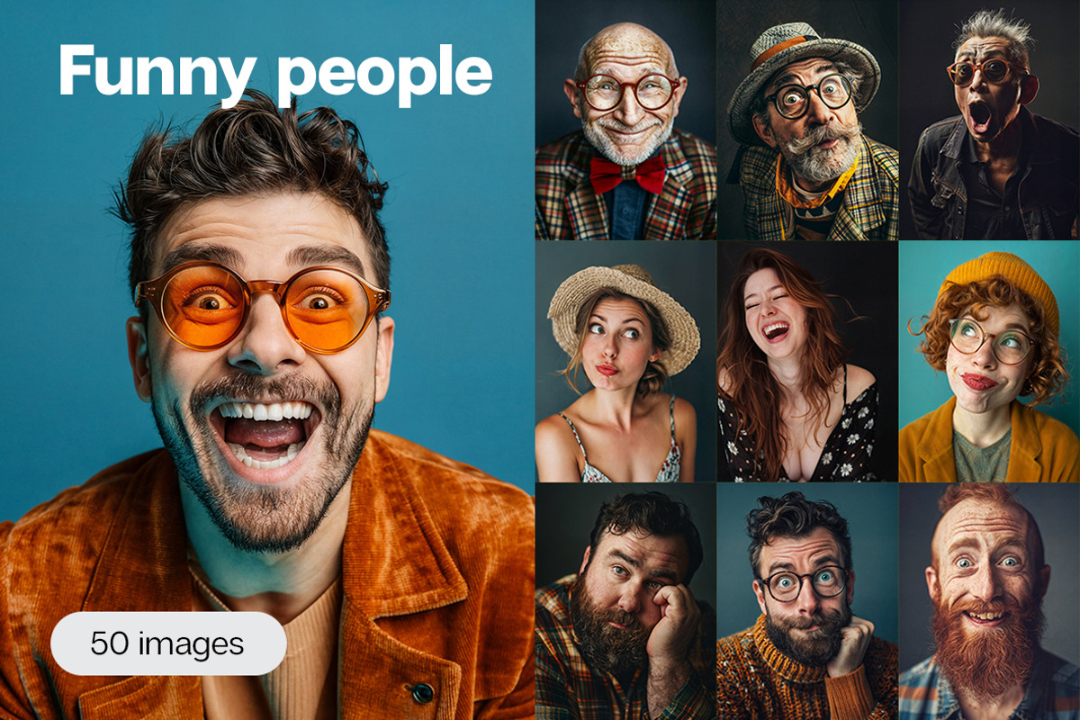 50 funny people, a Person Photo by Handmadefont (Photo 1 of 11)