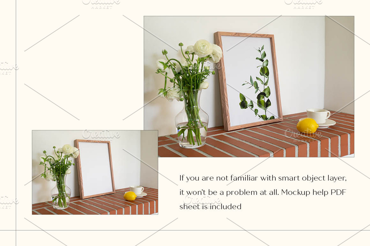 Wood Frame Mockup, PSD, 300dpi, a Print Template by LOPEstudio (Photo 4 of 5)