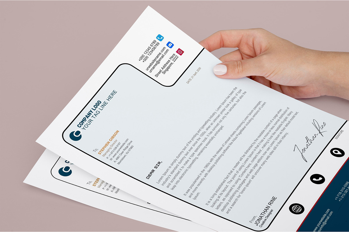 Modern Letterhead Template -CANVA, a Resume Template by iloveTemplate (Photo 2 of 4)