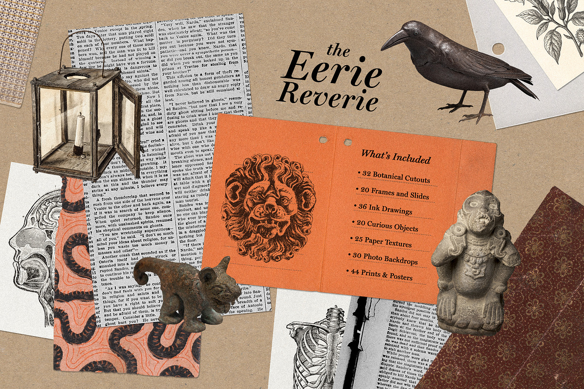 The Eerie Reverie Collage Pack, an Object Graphic by Dina Mae (Photo 13 of 13)