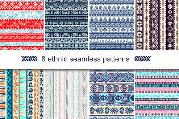 8 Unique Ethnic Seamless Patterns