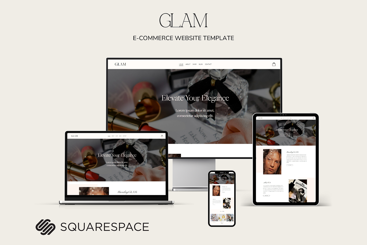 Glam E-Commerce Squarespace Template, a Squarespace Template by Beliveart (Photo 2 of 5)